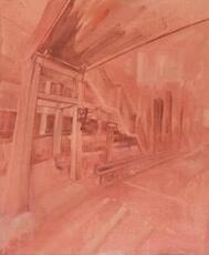 Gigi Tsim - Untitled, (White Painting), No.41, “Nam Cheong St Corner in Iron Oxide Red”