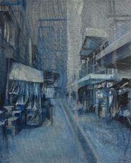 Gigi Tsim Untitled, (White Painting), No. 36, “hennessy rd (1) in king’s blue, prussian blue and indigo”